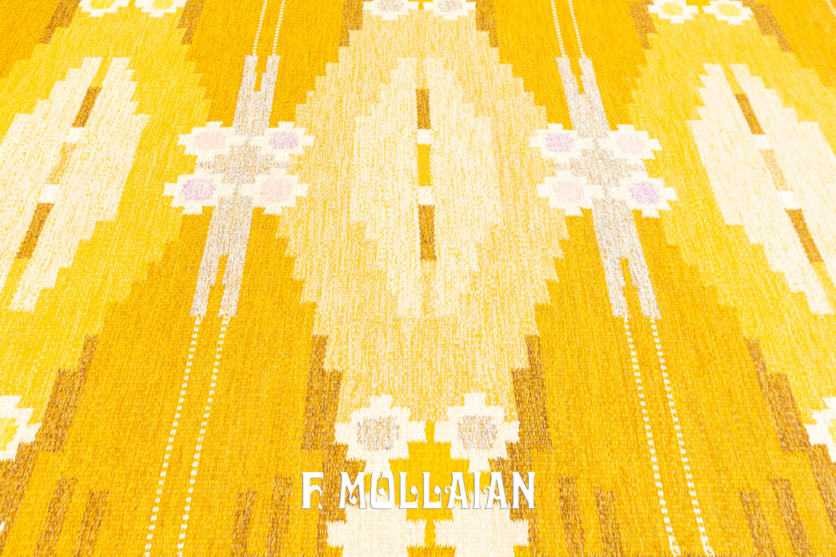 Rollakan Swedish Flat-weaver Rug Gold/Beige Color n°:981846