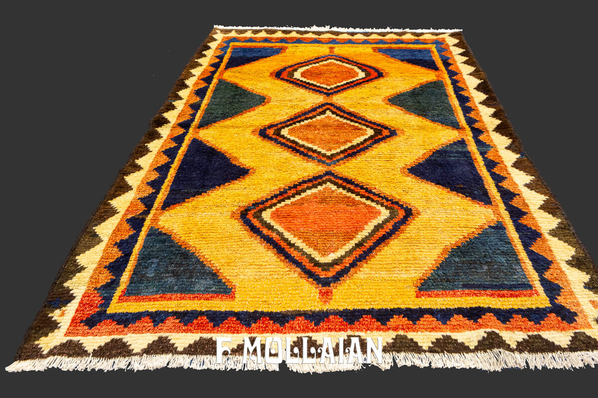 Gabbeh Rug Bakhtiari Geometric Design n°:132429