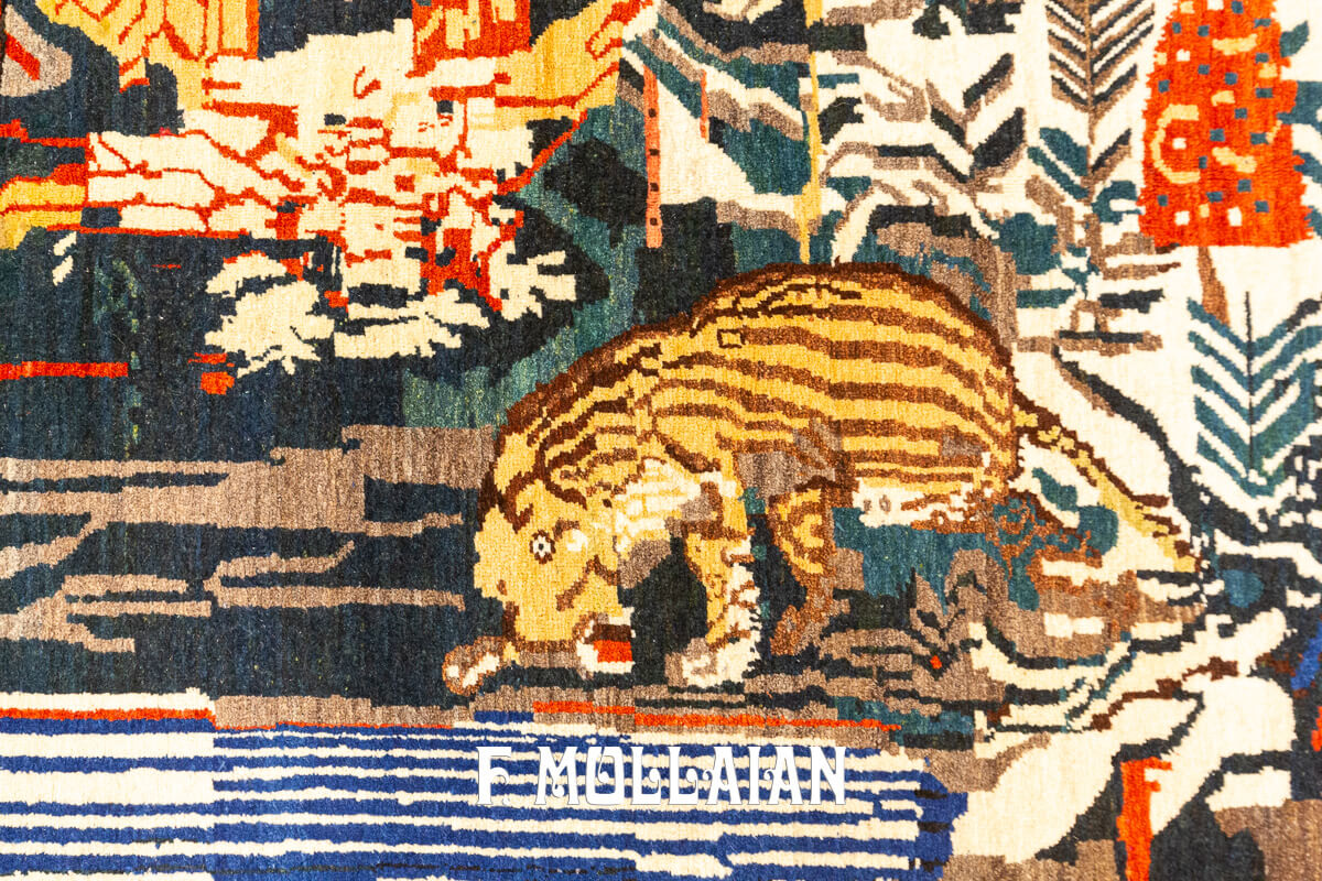 Neyriz Rug Lion Design n°:137478