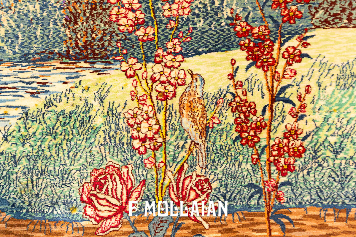 Isfahan Rug Pictorial Signed Seyrafian Silk Warps n°:15058877