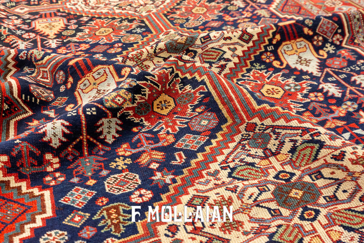 Persian Hand-knotted Antique Khamse Rug n°:170831