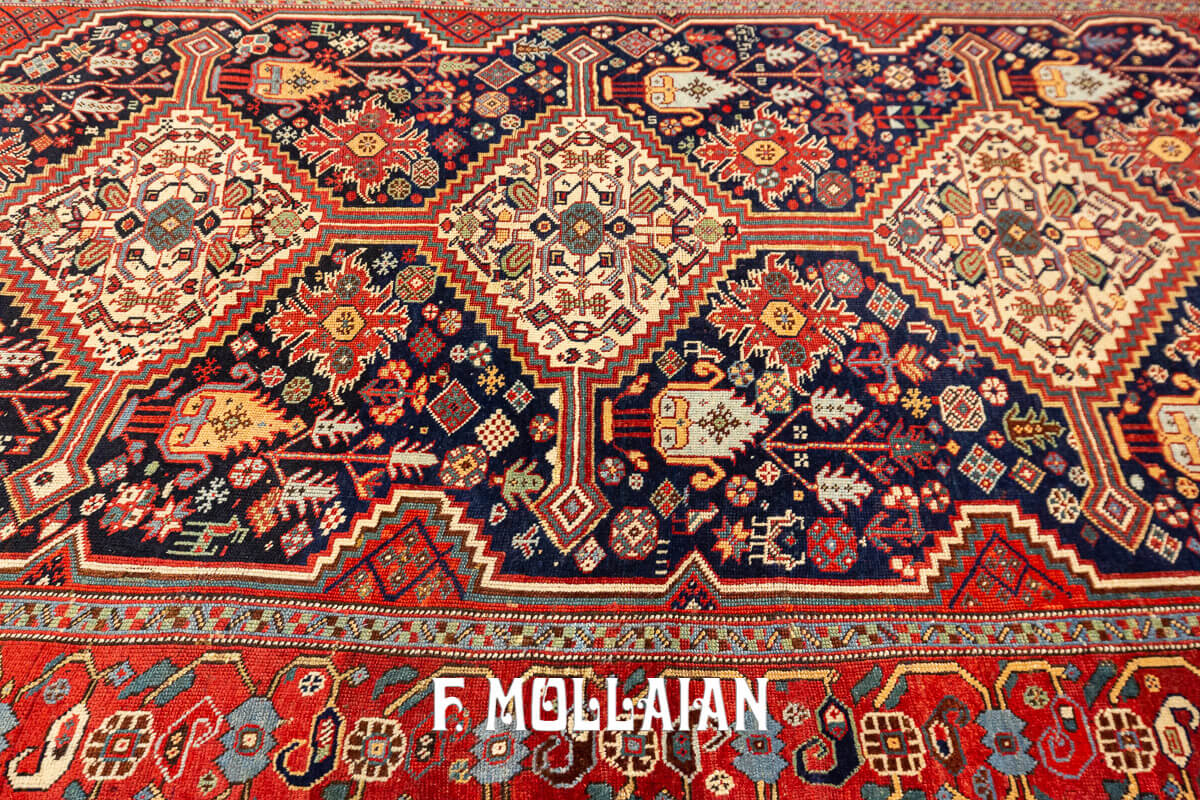 Persian Hand-knotted Antique Khamse Rug n°:170831