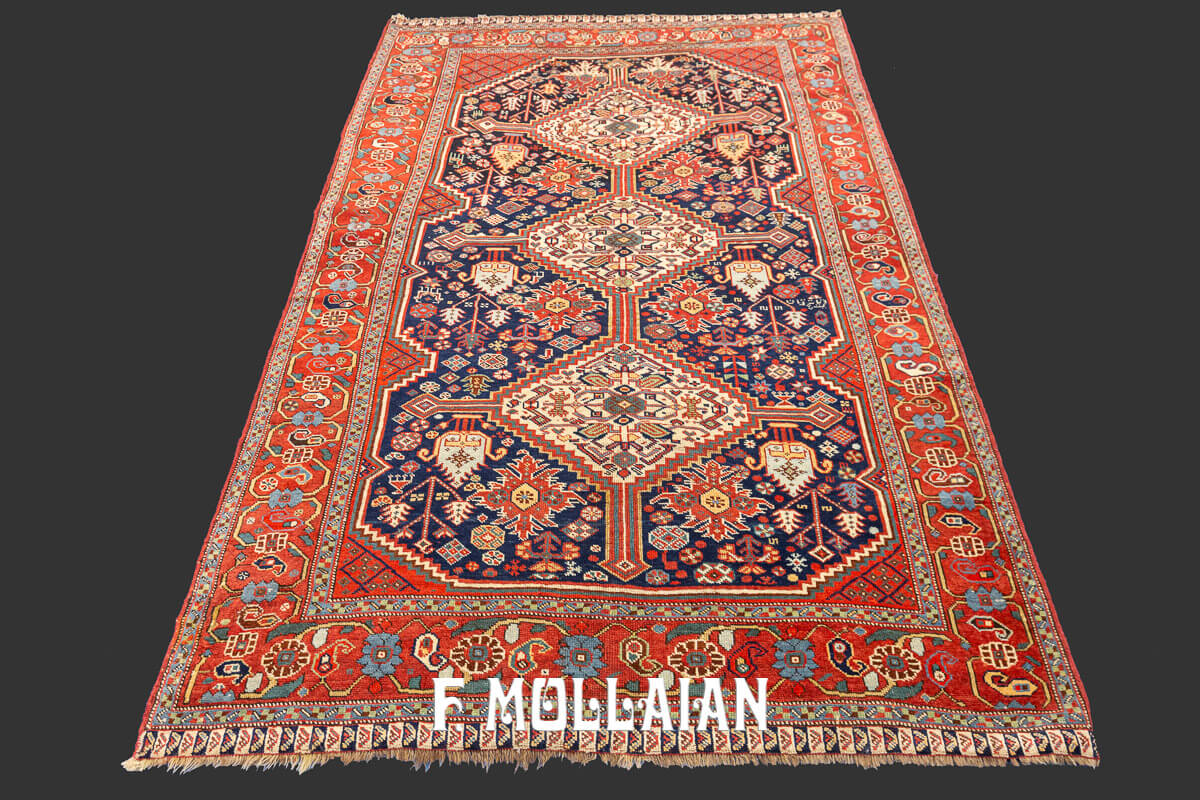 Persian Hand-knotted Antique Khamse Rug n°:170831