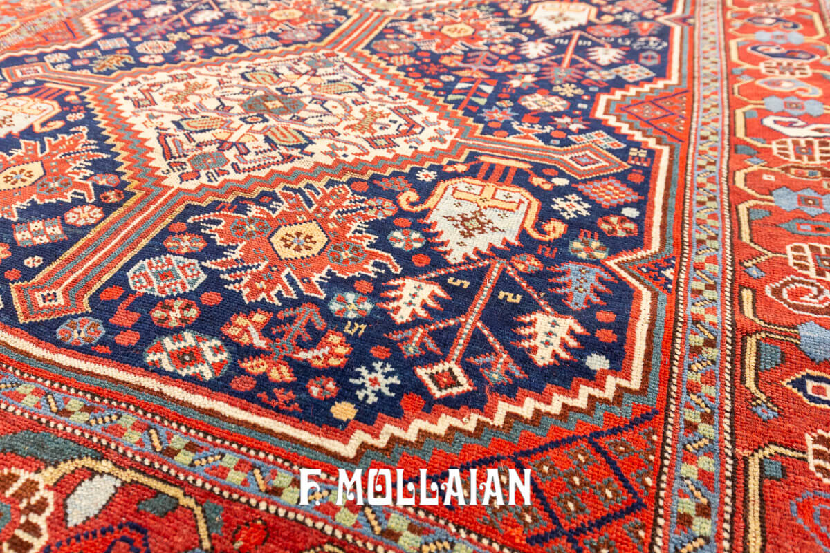 Persian Hand-knotted Antique Khamse Rug n°:170831