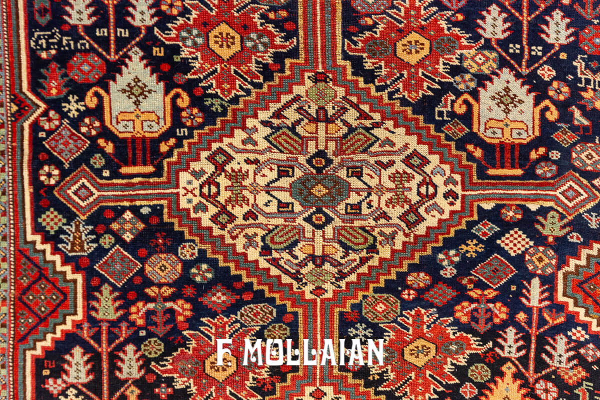Persian Hand-knotted Antique Khamse Rug n°:170831