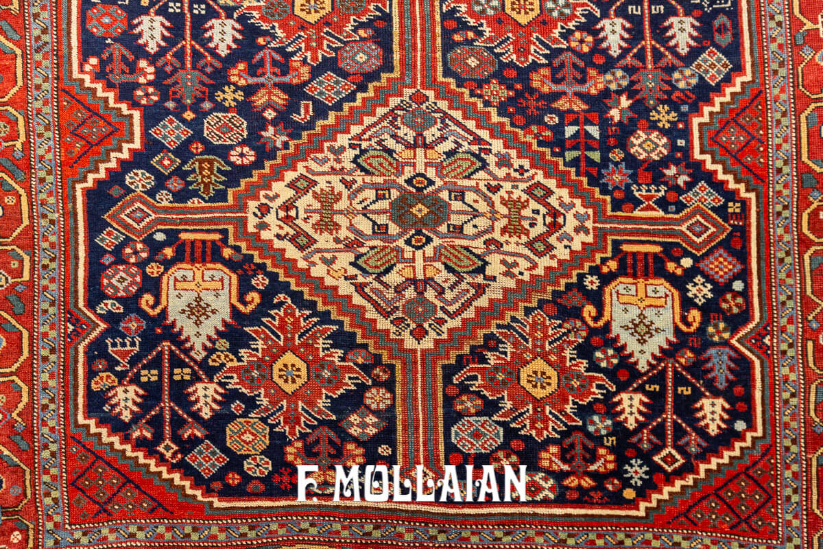 Persian Hand-knotted Antique Khamse Rug n°:170831