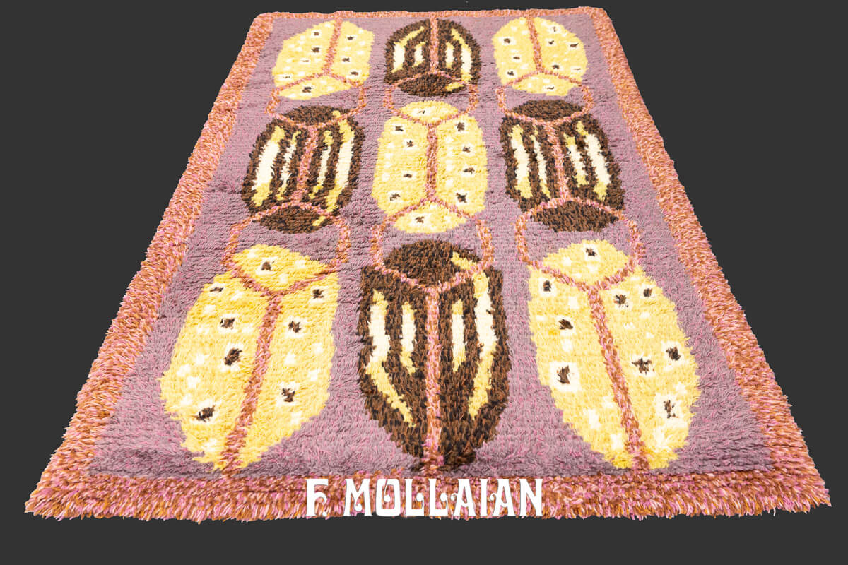 Rya Rug Abstract Design n°:240097