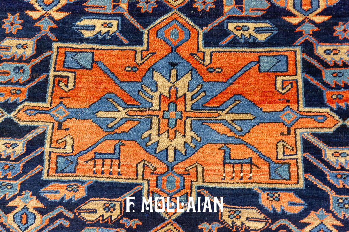 Tapis Heriz Garaje Champ Bleu Foncé n°:257549