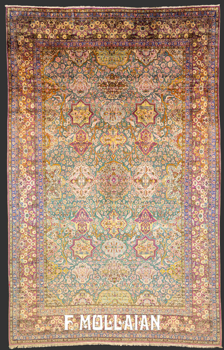 Keshan Rug Silk Qajar Tile Design n°:422071