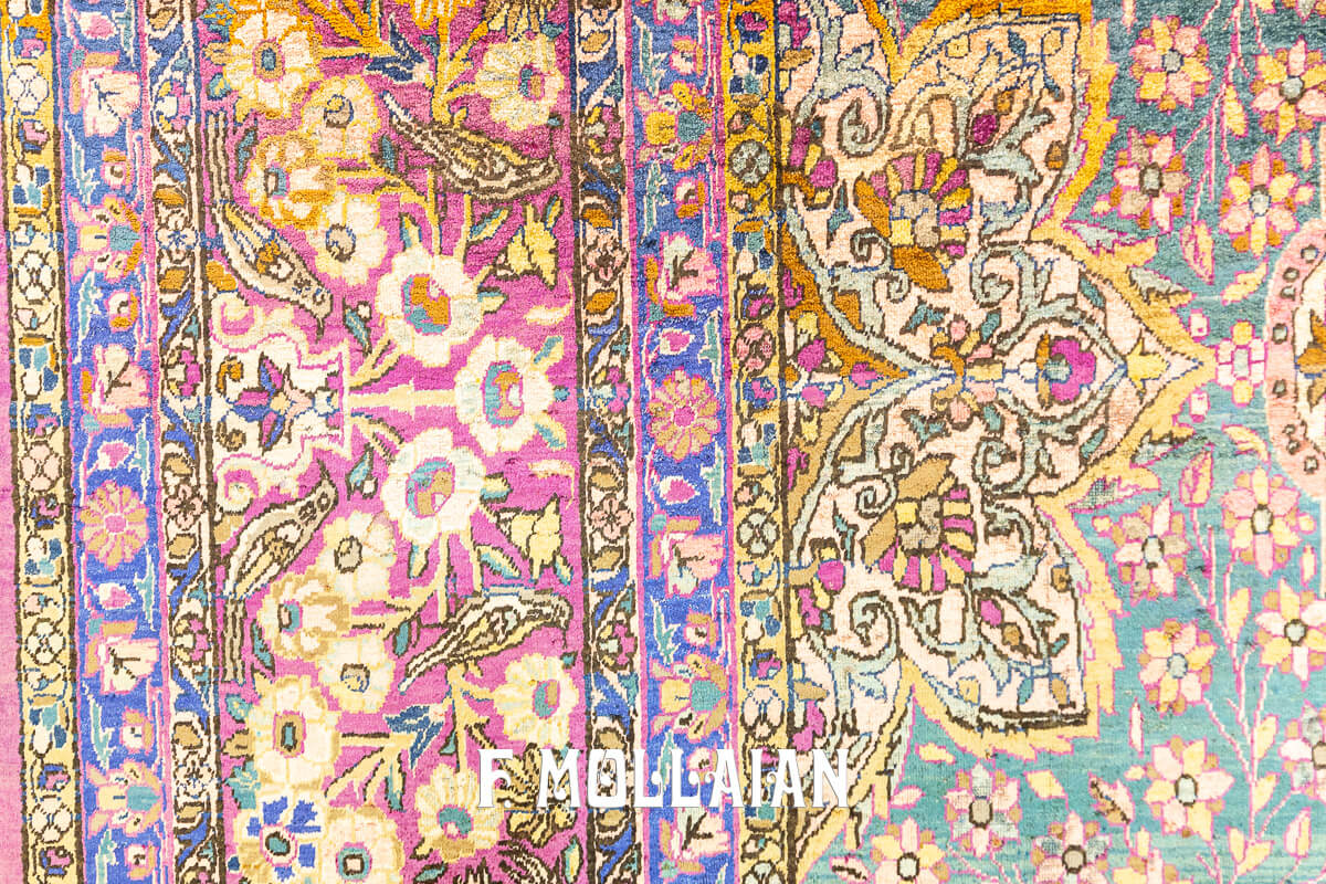 Keshan Rug Silk Qajar Tile Design n°:422071