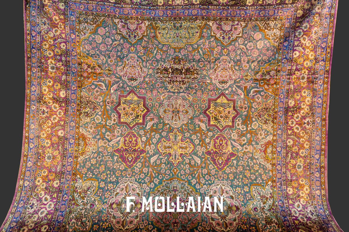 Keshan Rug Silk Qajar Tile Design n°:422071