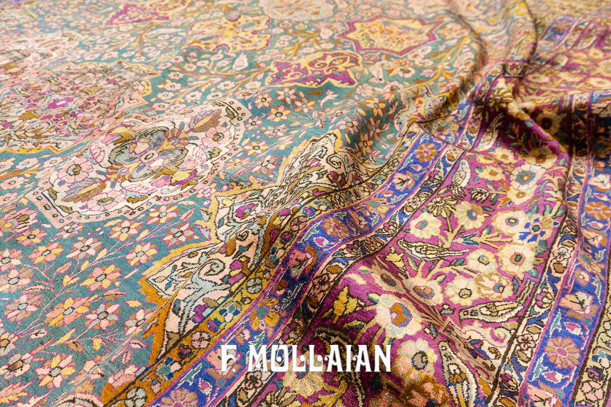 Keshan Rug Silk Qajar Tile Design n°:422071