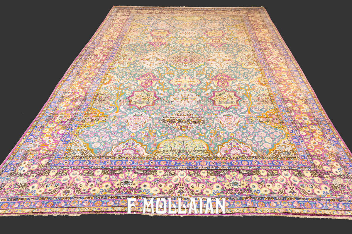 Keshan Rug Silk Qajar Tile Design n°:422071