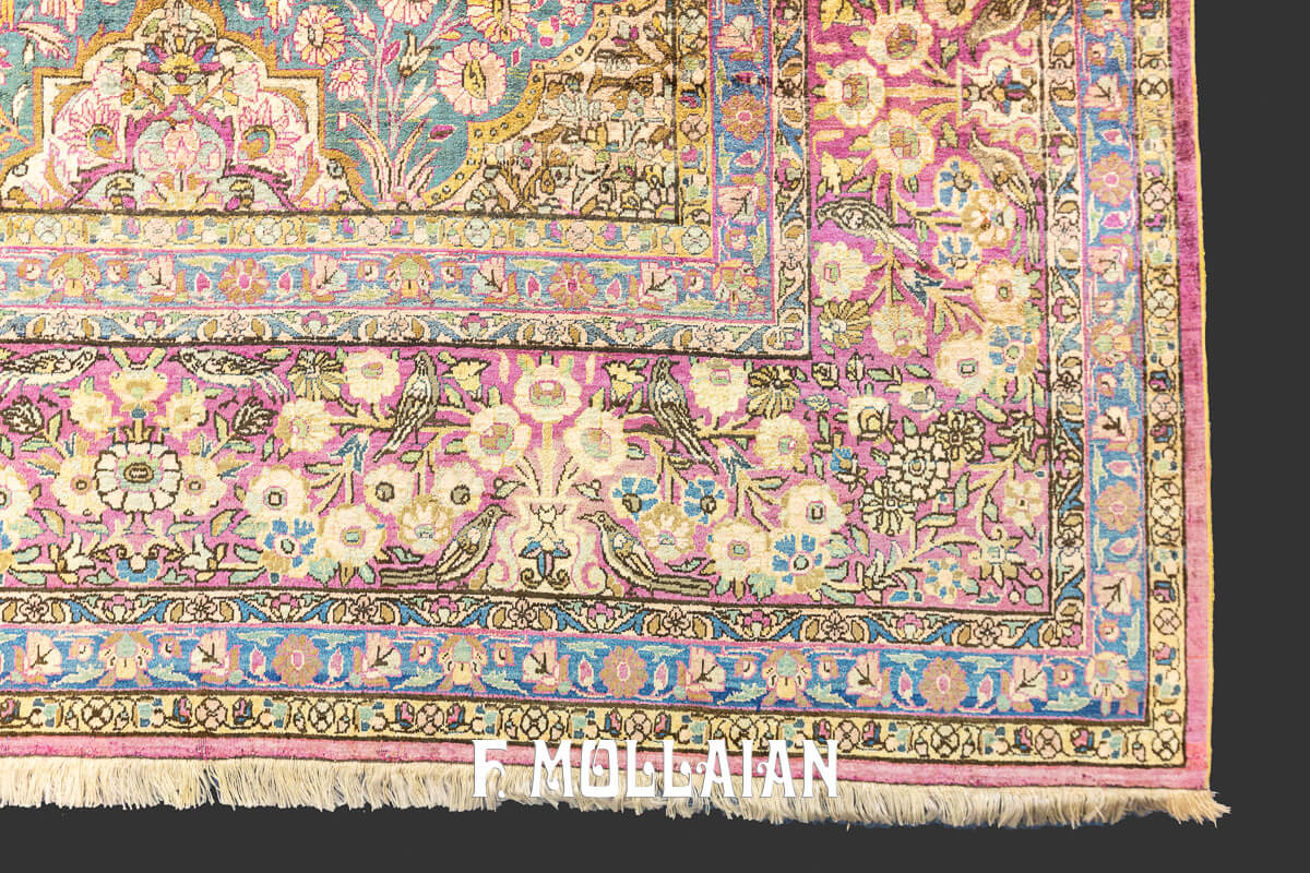Keshan Rug Silk Qajar Tile Design n°:422071