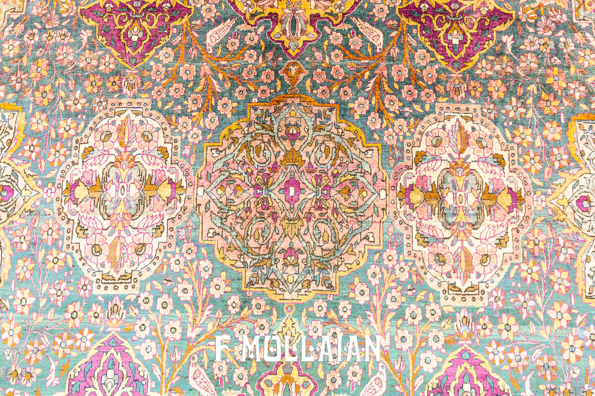 Keshan Rug Silk Qajar Tile Design n°:422071