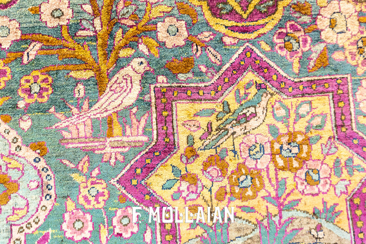Keshan Rug Silk Qajar Tile Design n°:422071