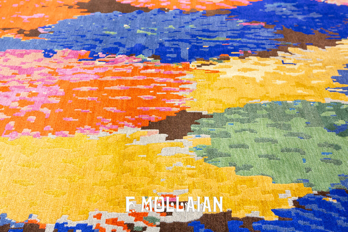Tibetan Rug Abstract Design n°:555479