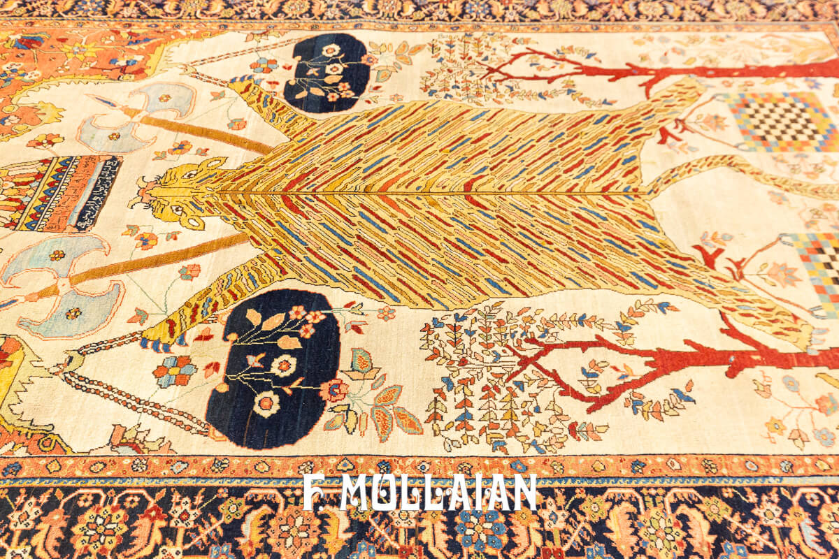 Sarouk Farahan Rug Tiger Pelt Design n°:609263