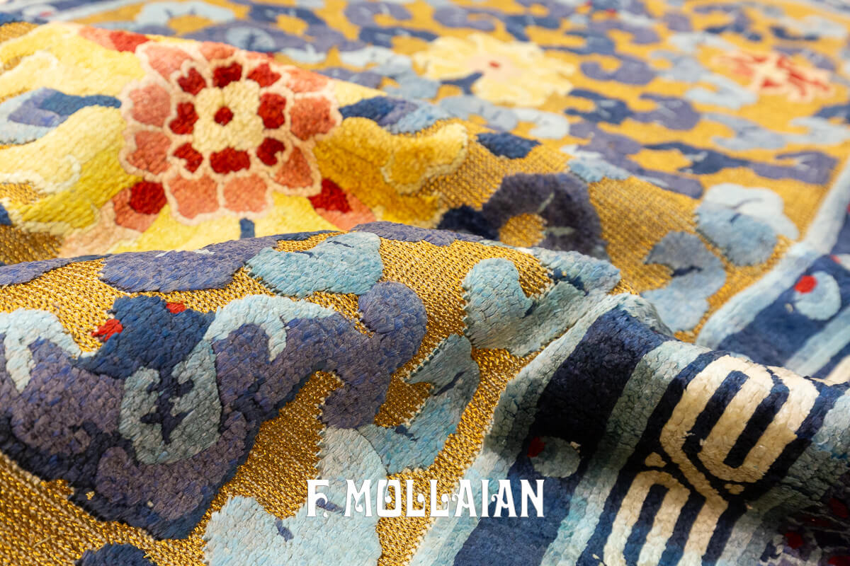 Chinese Rug Silk&Metal n°:695805