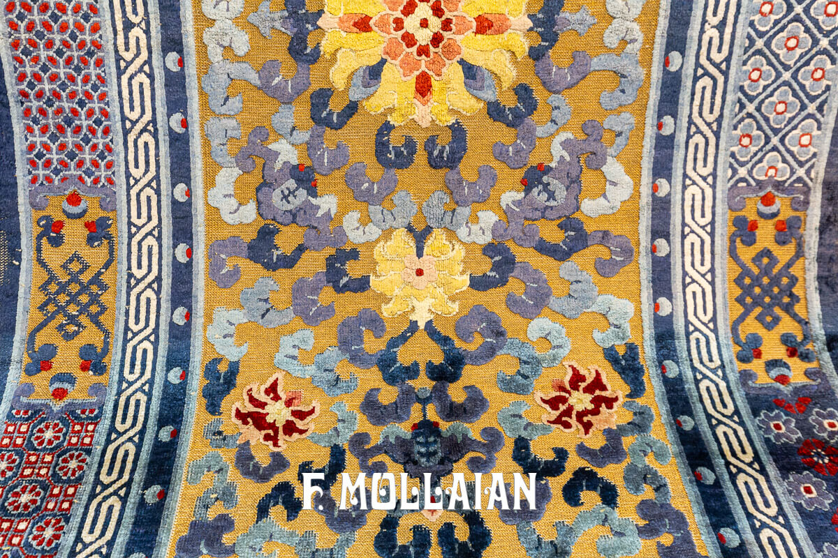 Chinese Rug Silk&Metal n°:695805