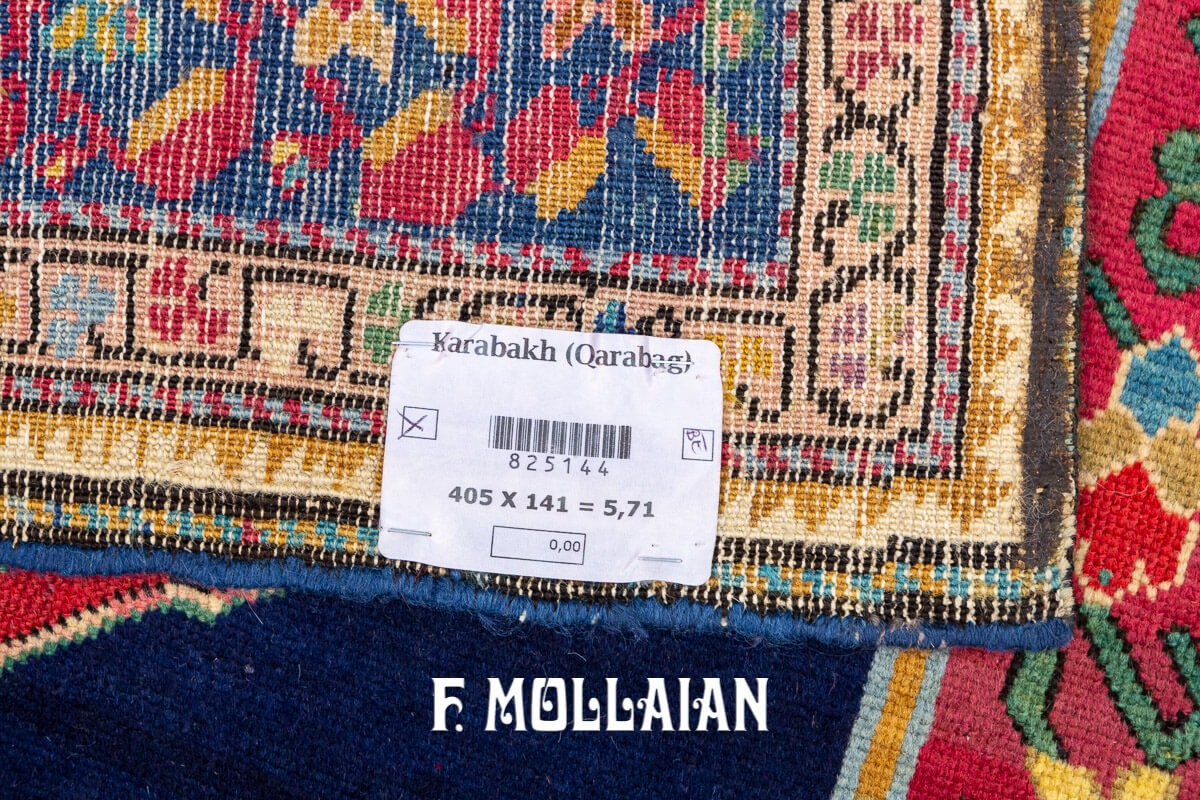 Antique Caucasian Hand-knotted Karabakh (Qarabağ) Kalleh size (Wide Gallery) Carpet n°:825144