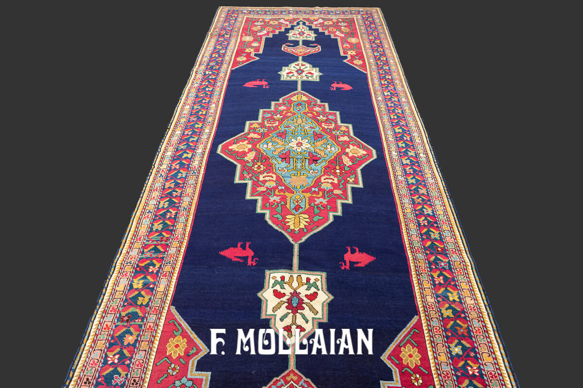 Antique Caucasian Hand-knotted Karabakh (Qarabağ) Kalleh size (Wide Gallery) Carpet n°:825144