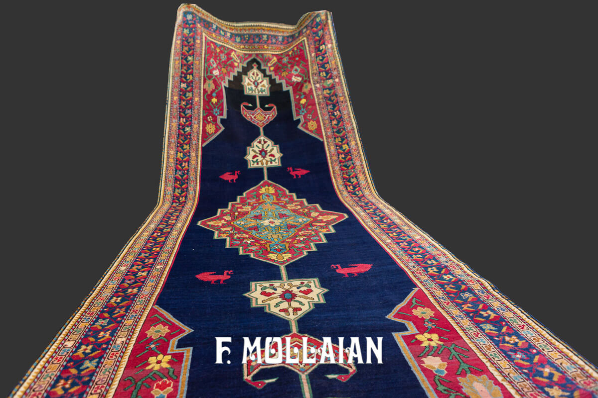 Antique Caucasian Hand-knotted Karabakh (Qarabağ) Kalleh size (Wide Gallery) Carpet n°:825144