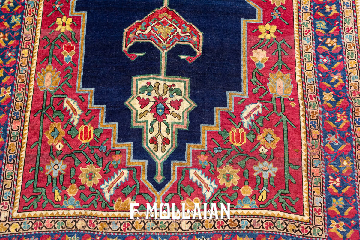 Antique Caucasian Hand-knotted Karabakh (Qarabağ) Kalleh size (Wide Gallery) Carpet n°:825144