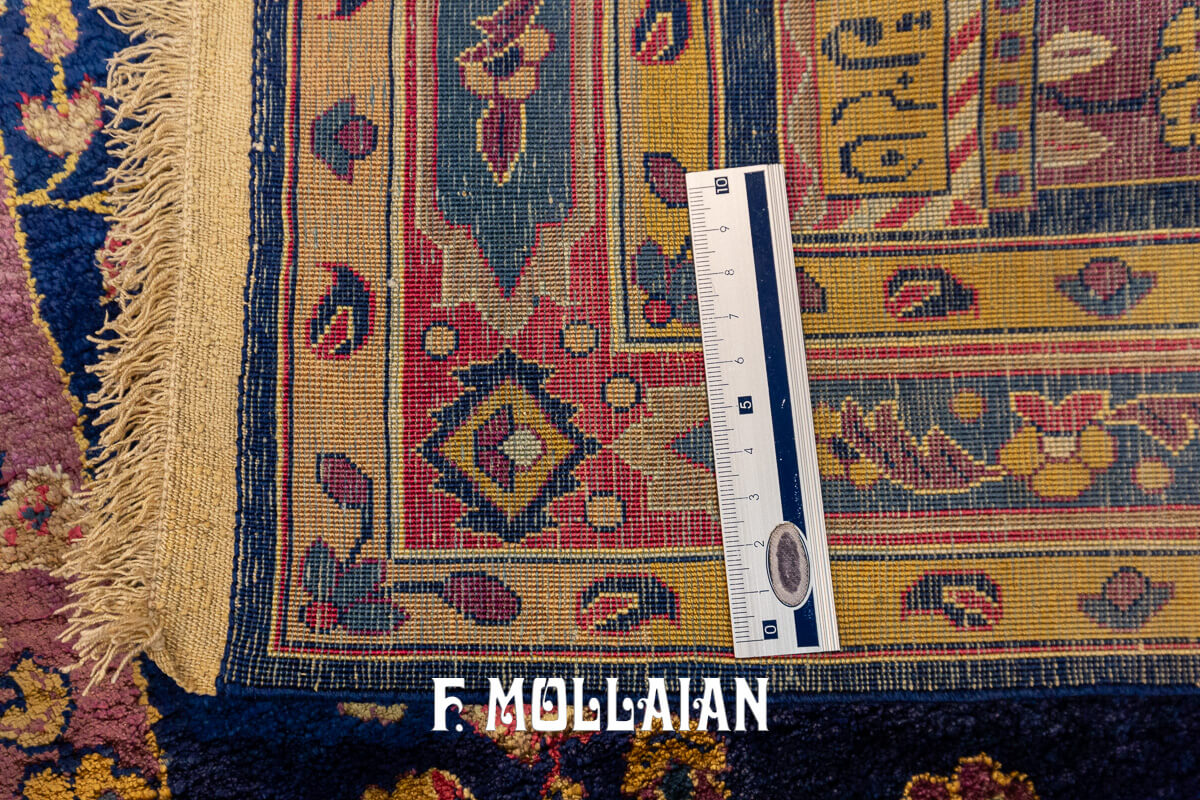 Rare Sarouk Rug Silk Blue Field n°:842736