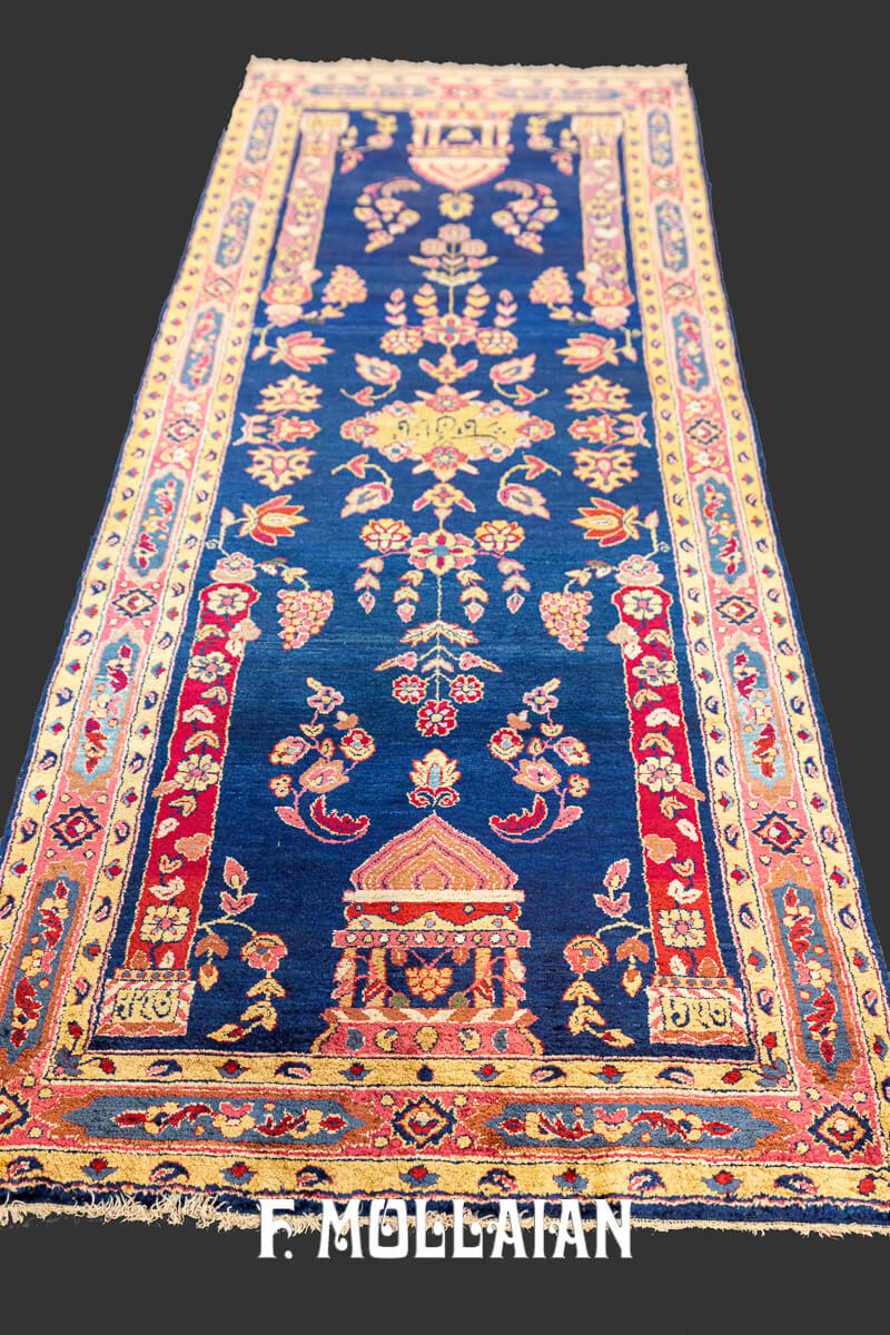 Rare Sarouk Rug Silk Blue Field n°:842736