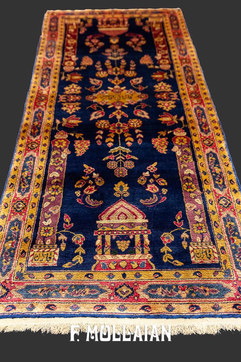 Rare Sarouk Rug Silk Blue Field n°:842736