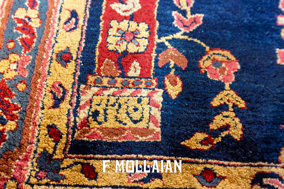 Rare Sarouk Rug Silk Blue Field n°:842736