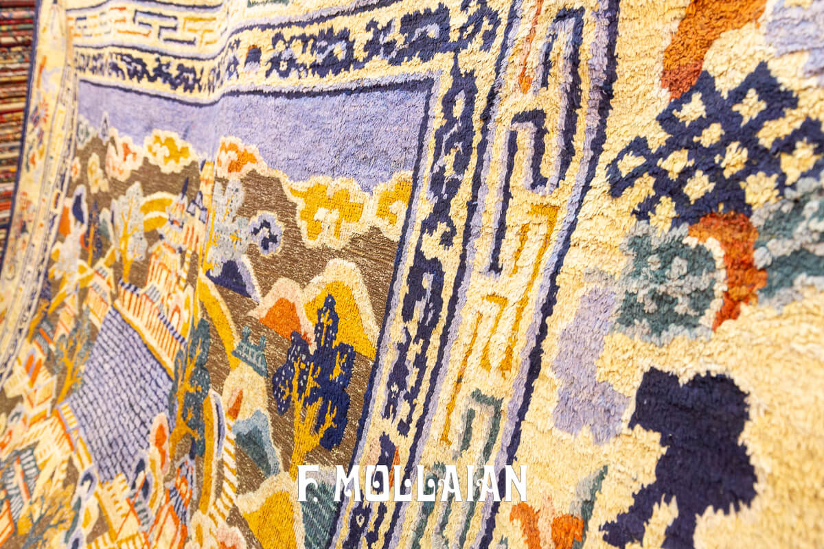 Chinese Rug Silk&Metal n°:884444