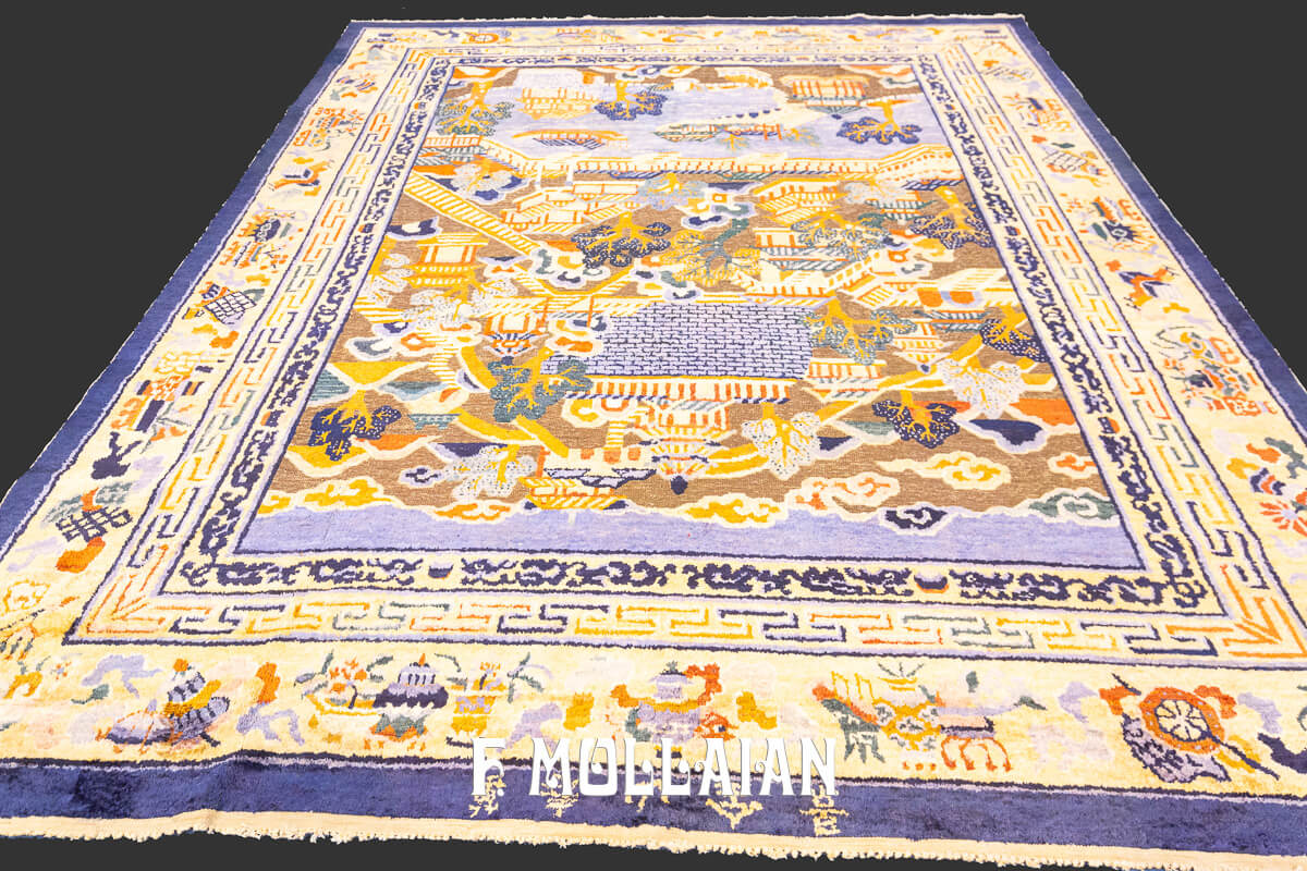 Chinese Rug Silk&Metal n°:884444