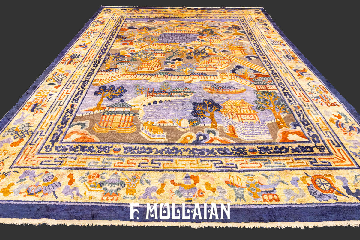 Chinese Rug Silk&Metal n°:884444