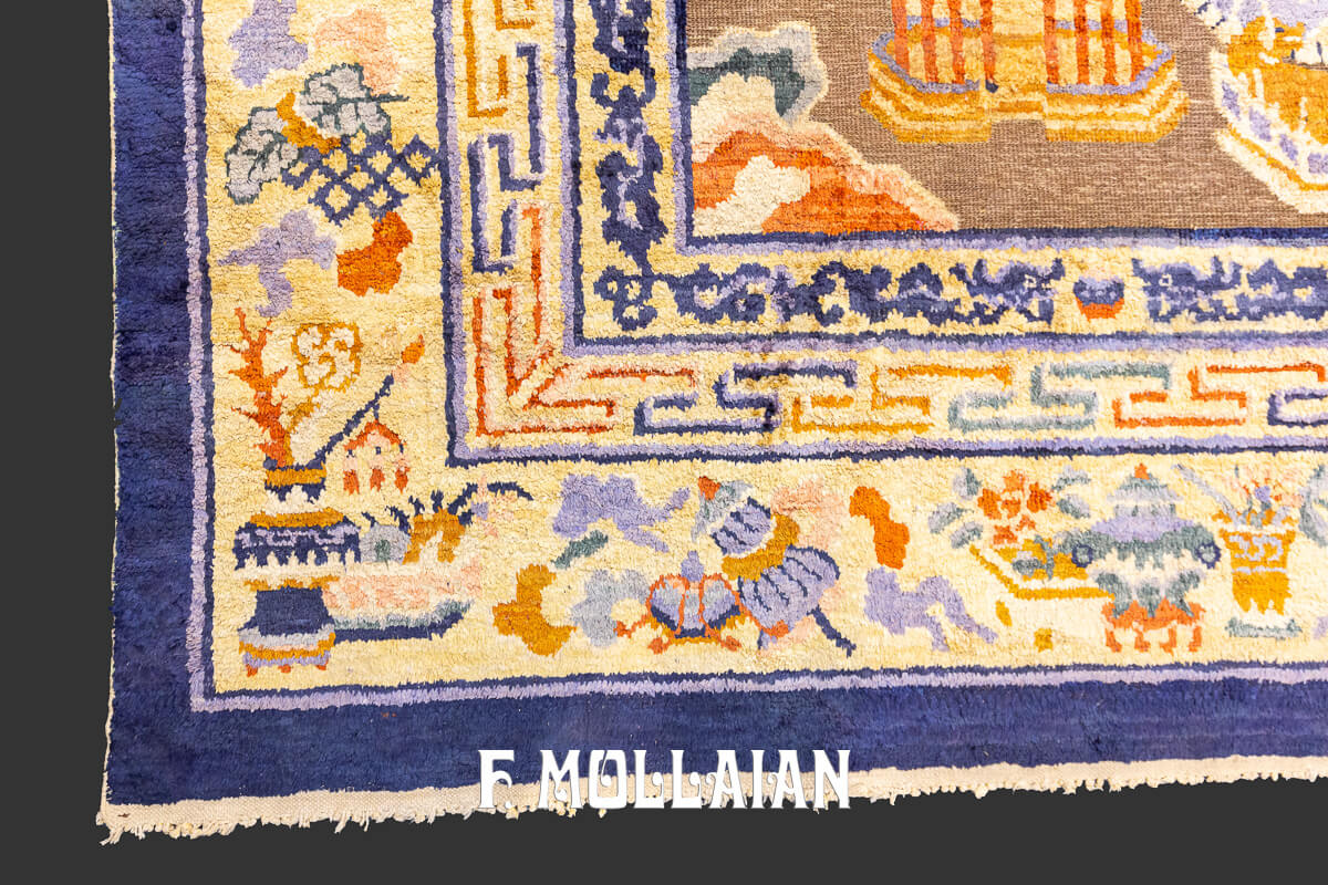 Chinese Rug Silk&Metal n°:884444