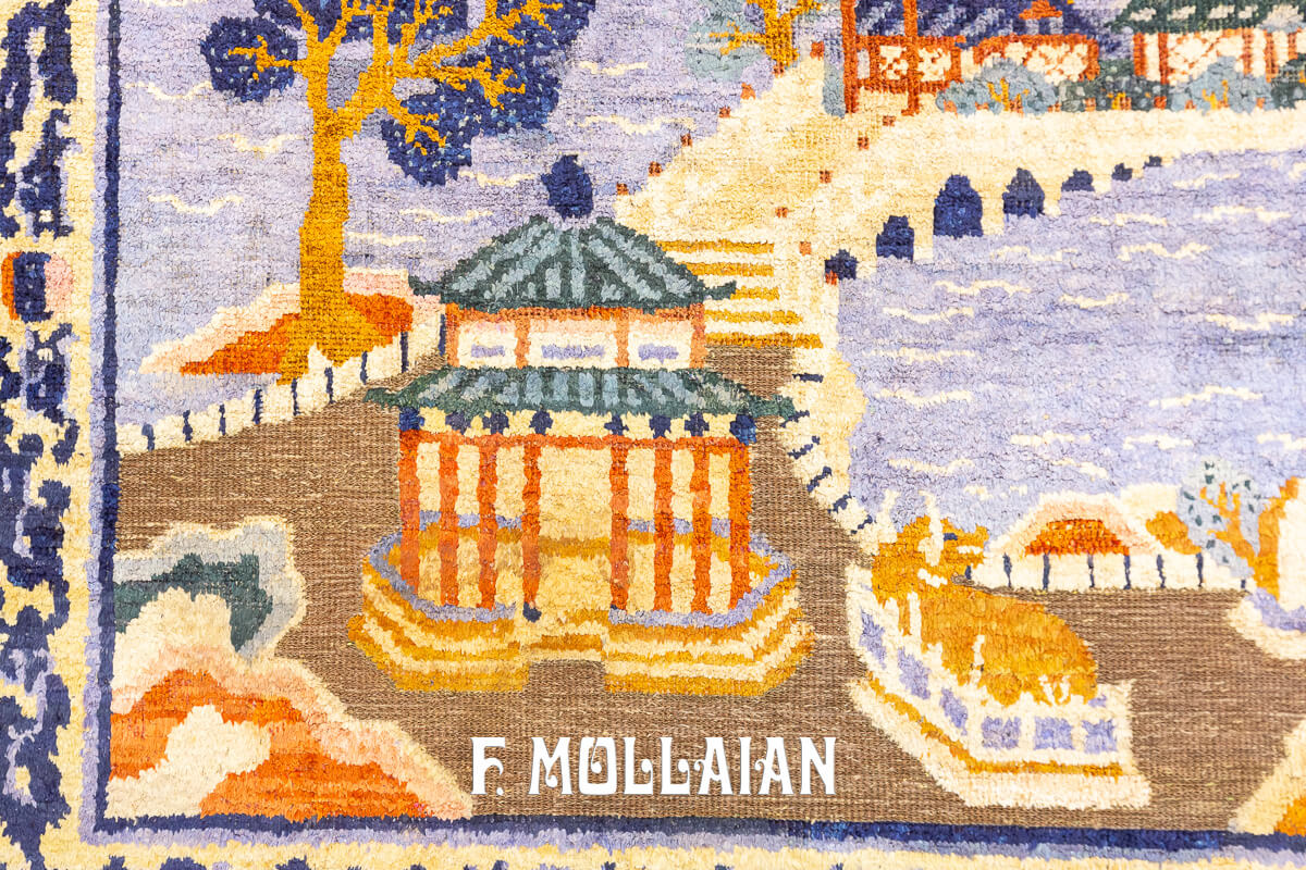 Chinese Rug Silk&Metal n°:884444