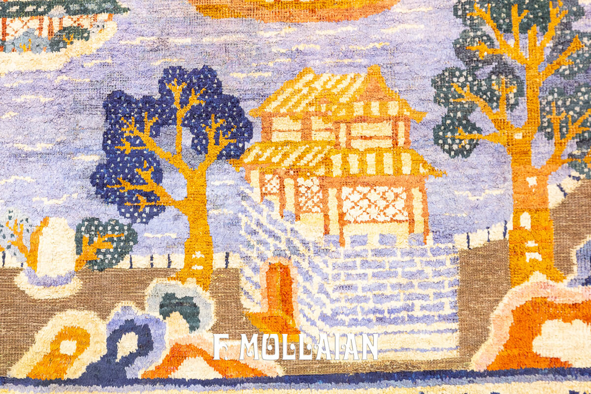 Chinese Rug Silk&Metal n°:884444