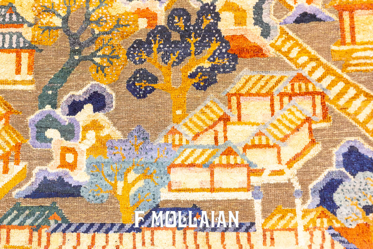 Chinese Rug Silk&Metal n°:884444