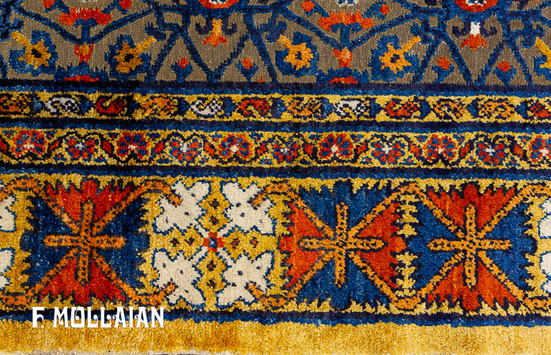 All-over Signed Antique Silk&Metal Chinese «Souf» Rug n°:90810510