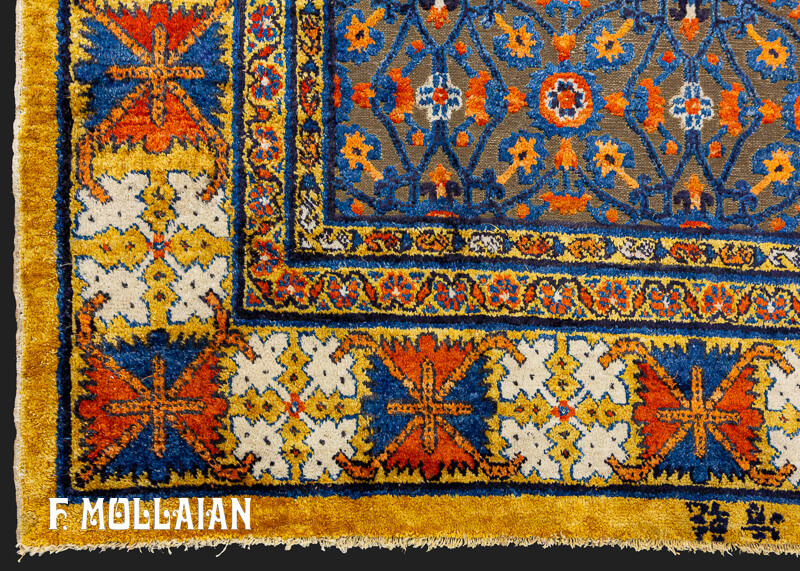 All-over Signed Antique Silk&Metal Chinese «Souf» Rug n°:90810510