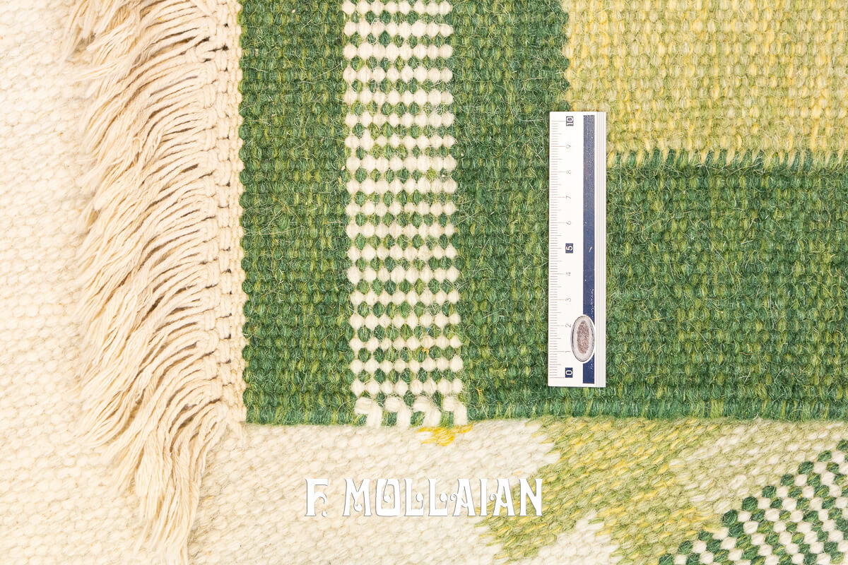 Kilim Svedese (Rollakan) Color Verde n°:101955