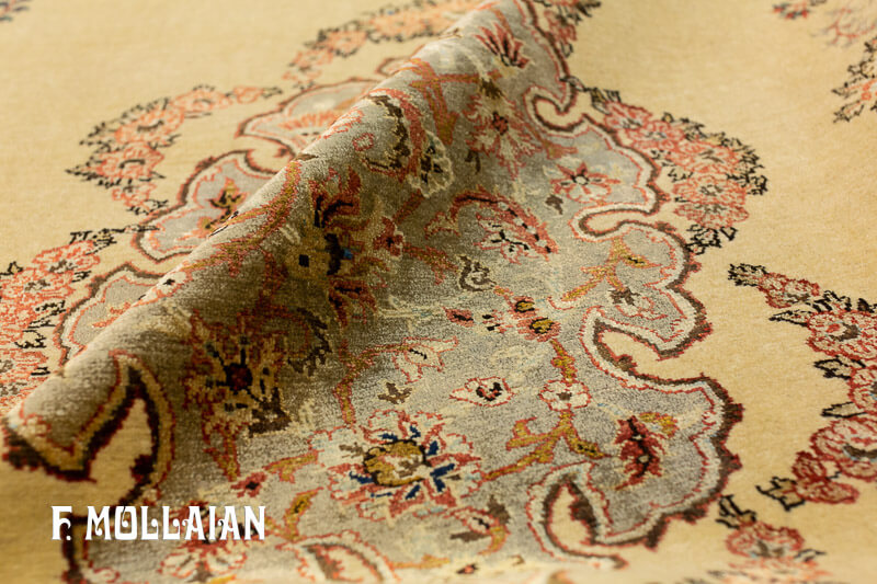 Antique Rug Persian Tehran Part Silk n°:16817924