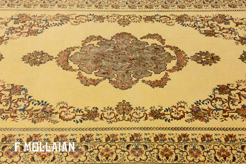 Antique Rug Persian Tehran Part Silk n°:16817924
