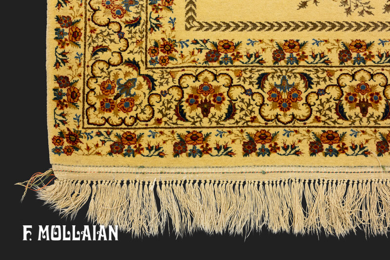 Antique Rug Persian Tehran Part Silk n°:16817924