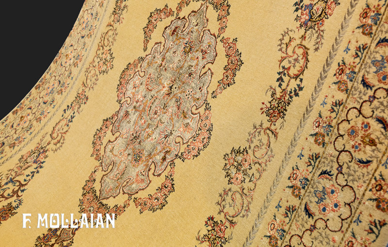Antique Rug Persian Tehran Part Silk n°:16817924