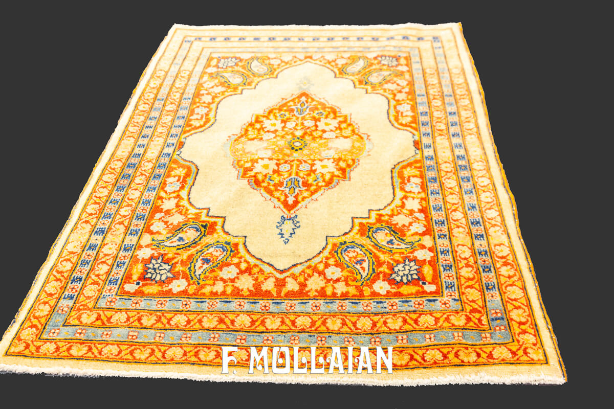 Antique Classic Rug Beige Color Tabriz Hadji Djalili n°:362048