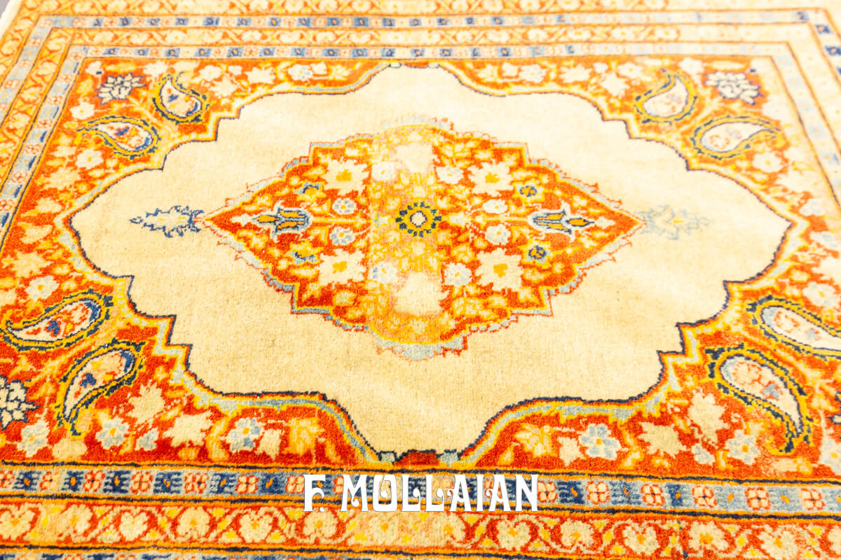 Antique Classic Rug Beige Color Tabriz Hadji Djalili n°:362048