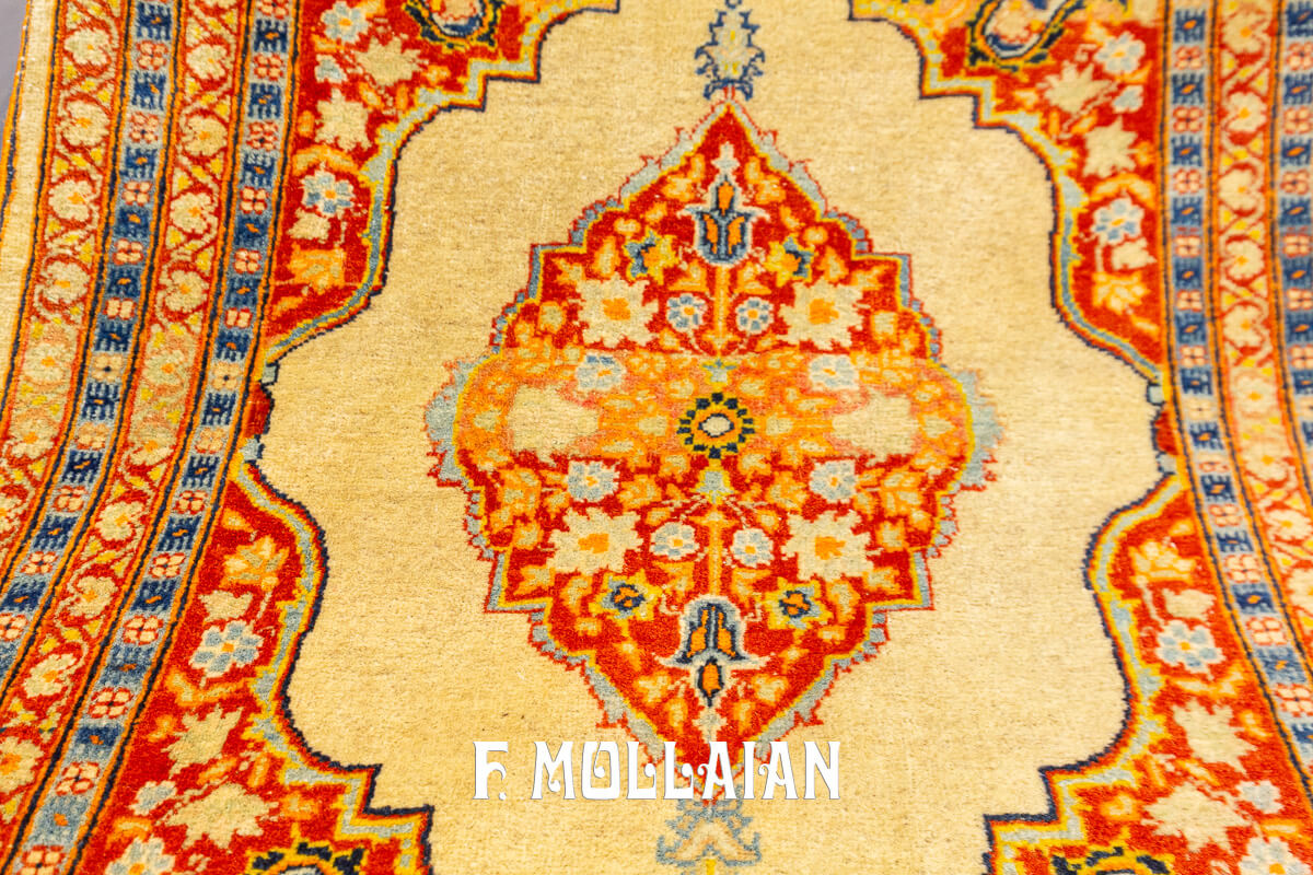 Antique Classic Rug Beige Color Tabriz Hadji Djalili n°:362048