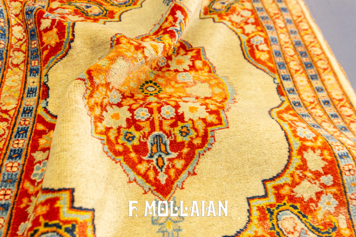 Antique Classic Rug Beige Color Tabriz Hadji Djalili n°:362048